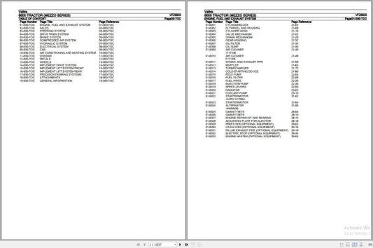 Valtra Tractor Mezzo Series 6600 Parts Catalog Manual VFZ6600