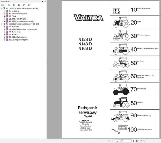 VALTRA TRACTOR N123D, N143D, N163D SERVICE MANUAL