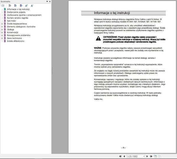 VALTRA N134A1B7, N1154EA1B7 & N174A1B7 Tractor Operator’s Manual