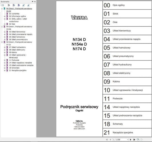 VALTRA TRACTOR N134D, N154ED, N174D SERVICE MANUAL