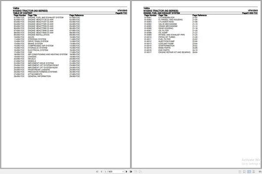 Valtra Tractor N3 Series N103H3 Parts Catalog Manual VFN103H3