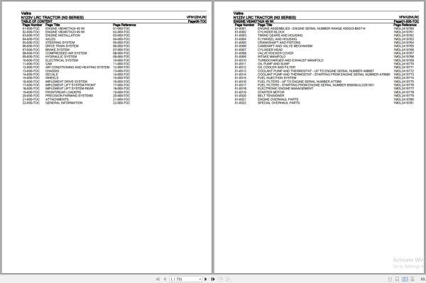 VALTRA TRACTOR N3 SERIES N123V LRC PARTS CATALOG MANUAL VFN123VLRC