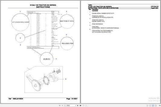 Valtra Tractor N4 Series N134A 1C8 Parts Catalog Manual – VFN134A1C8