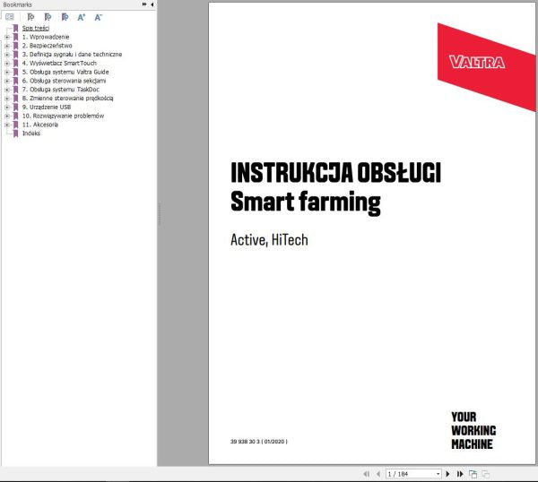 Valtra Tractor Smart Farming Active Hitech Operator’s Manual 39938303