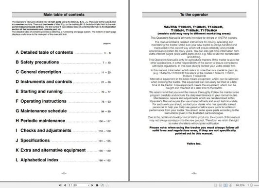 Valtra Tractor T120CH to T170CHR Operator’s Manual 39834213 – Complete Service & Operating Guide