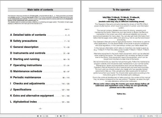 VALTRA Tractor T120CH to T170CH Operator’s Manual 39834212 – Complete Service & Operating Guide