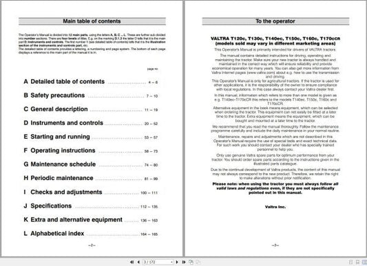 Valtra T120C - T170CCR Tractor Operator’s Manual (39833213)