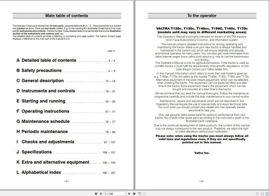 Valtra T120C to T170C Tractor Operator’s Manual (Part # 39833212)