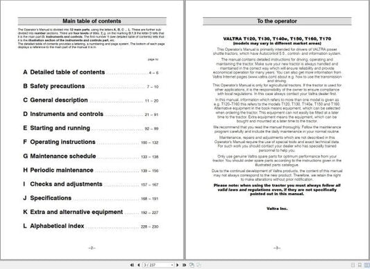Valtra T120 to T170 Tractor Operator’s Manual 39818214 | PDF Guide