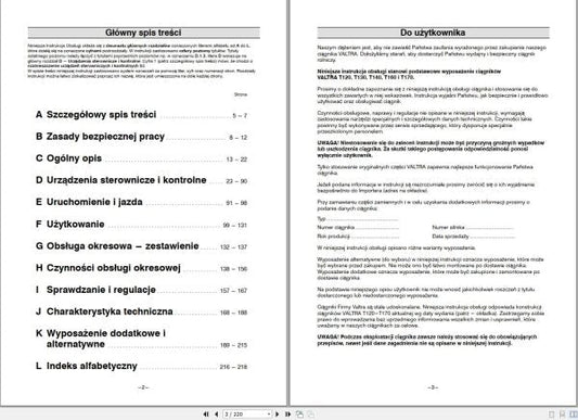 Valtra T Series Tractor Operator’s Manual (T120, T130, T140, T160, T170) | Part # 39818302