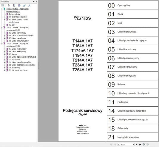 Valtra Tractor T144A1A7 to T254A1A7 Service Manual – Repair & Maintenance Guide