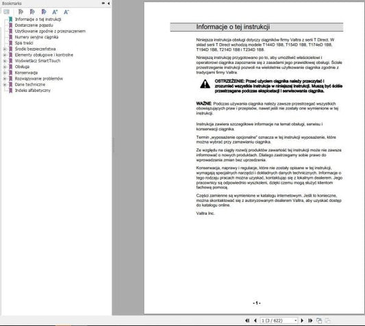 VALTRA TRACTOR T144D1B8–T234D1B8 Service Manual | Repair & Maintenance Guide