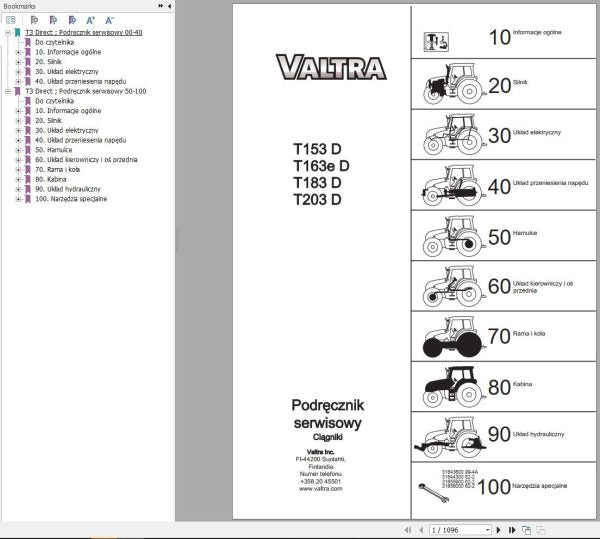 Valtra Tractor T153D T163ED T183D T203D Service Manual – Repair & Maintenance Guide