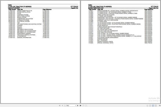 Valtra T3 Series T173H LRC Parts Catalog Manual VFT173HLRC