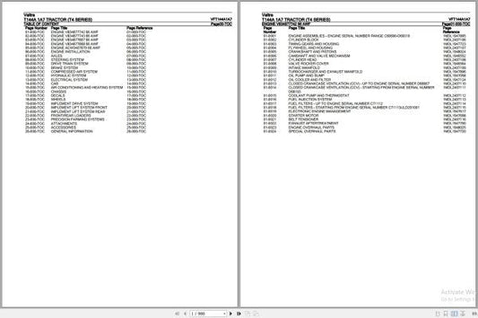 VALTRA T4 Series T144A 1A7 Parts Catalog Manual – VFT144A1A7