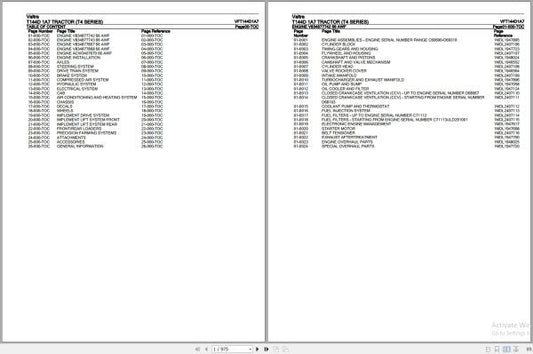 VALTRA T4 Series T144D 1A7 Parts Catalog Manual VFT144D1A7