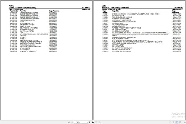 Valtra T4 Series T144H 1A7 Parts Catalog Manual – VFT144H1A7