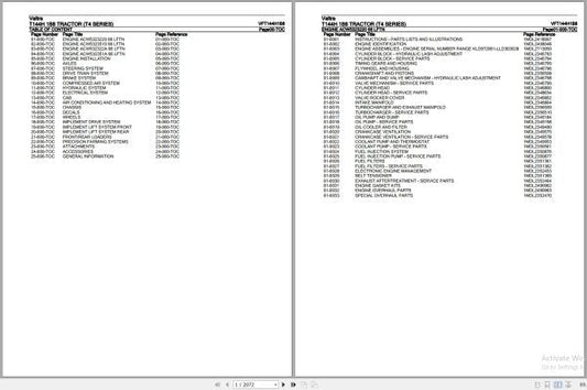 VALTRA T4 Series T144H 1B8 Parts Catalog Manual VFT144H1B8