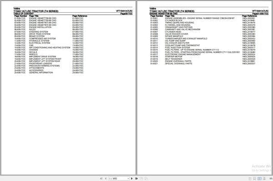 VALTRA T4 Series T154H 1A7 LRC Parts Catalog Manual VFT154H1A7LRC