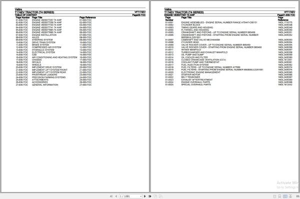 VALTRA T174EV T4 Series Tractor Parts Catalog Manual VFT174EV – OEM Parts & Illustrated Diagrams