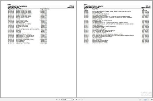 VALTRA T4 Series T214D Parts Catalog Manual VFT214D
