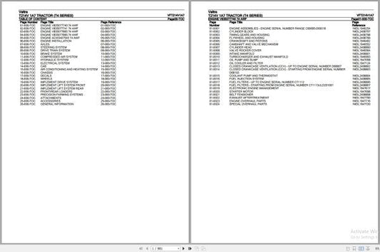 VALTRA T4 Series T214V 1A7 Parts Catalog Manual VFT214V1A7