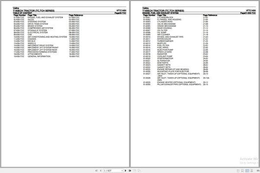 Valtra Tractor TC TCH Series T140ECH Parts Catalog Manual VFTC140H