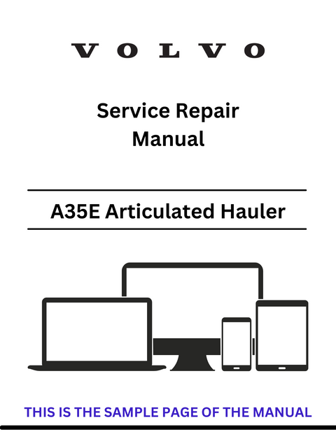 VOLVO A35E ARTICULATED HAULERS (ART) SERVICE REPAIR