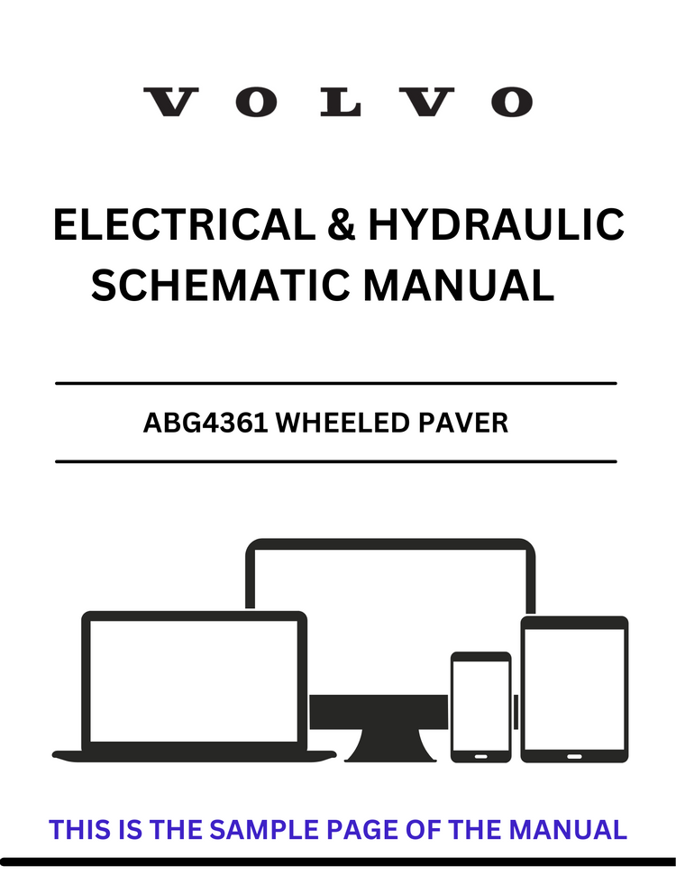 VOLVO ABG4361 WHEELED PAVER ELECTRICAL AND HYDRAULIC SCHEMATIC MANUAL - PDF FILE