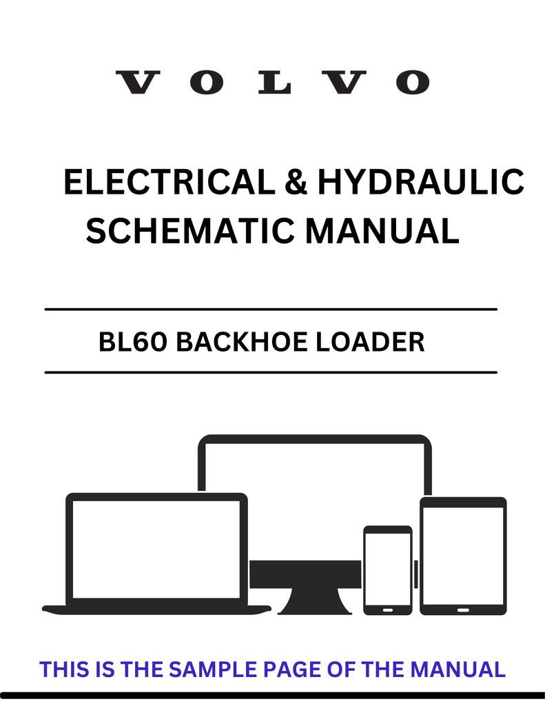 VOLVO BL60 BACKHOE LOADER ELECTRICAL AND HYDRAULIC SCHEMATIC