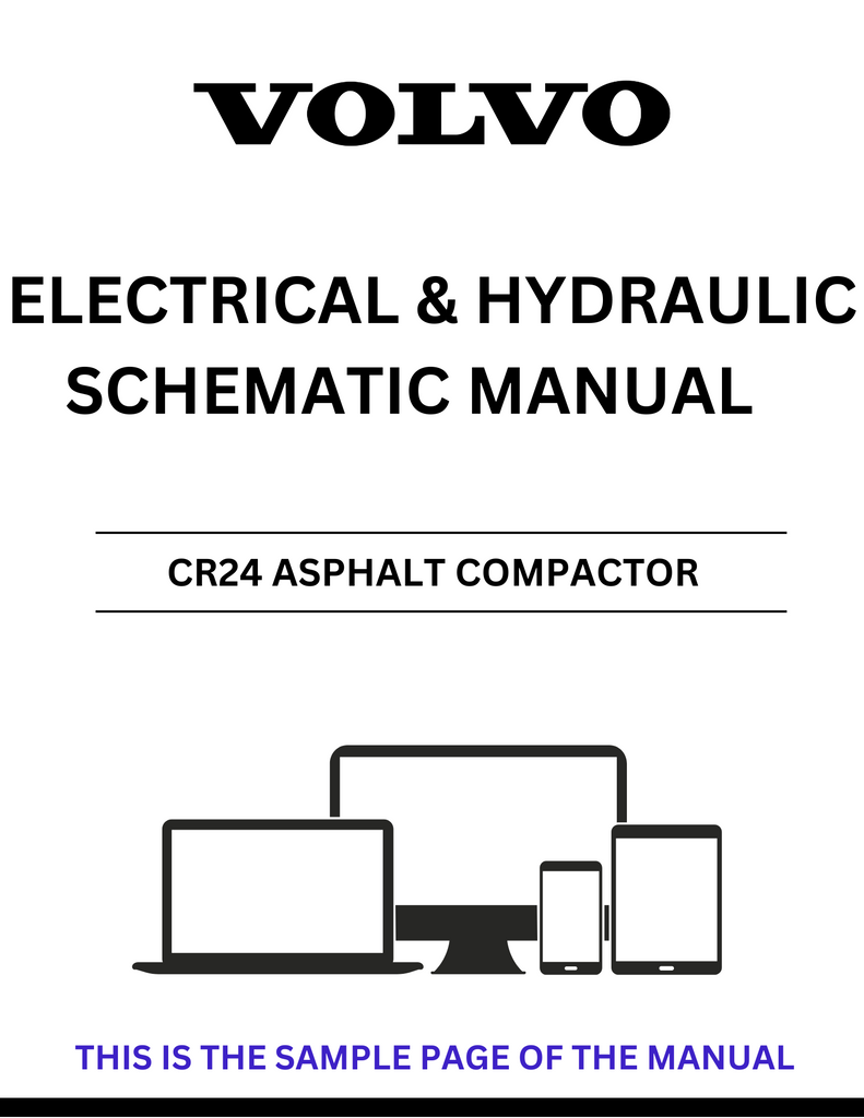 VOLVO CR24 ASPHALT COMPACTOR ELECTRICAL AND HYDRAULIC SCHEMATIC