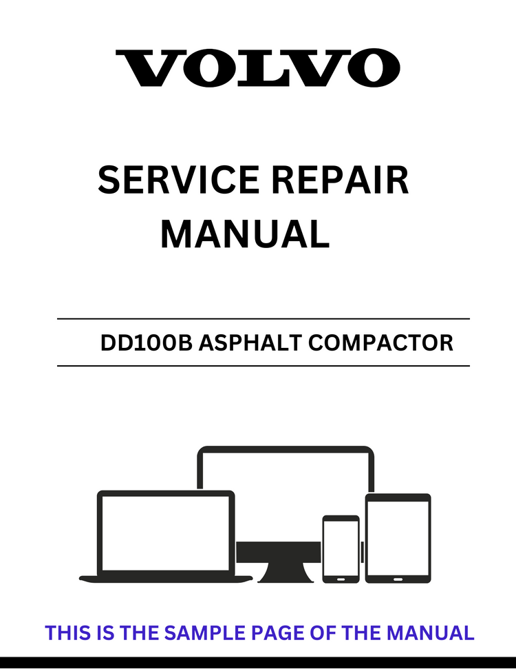 VOLVO DD100B ASPHALT COMPACTOR SERVICE REPAIR MANUAL - PDF FILE