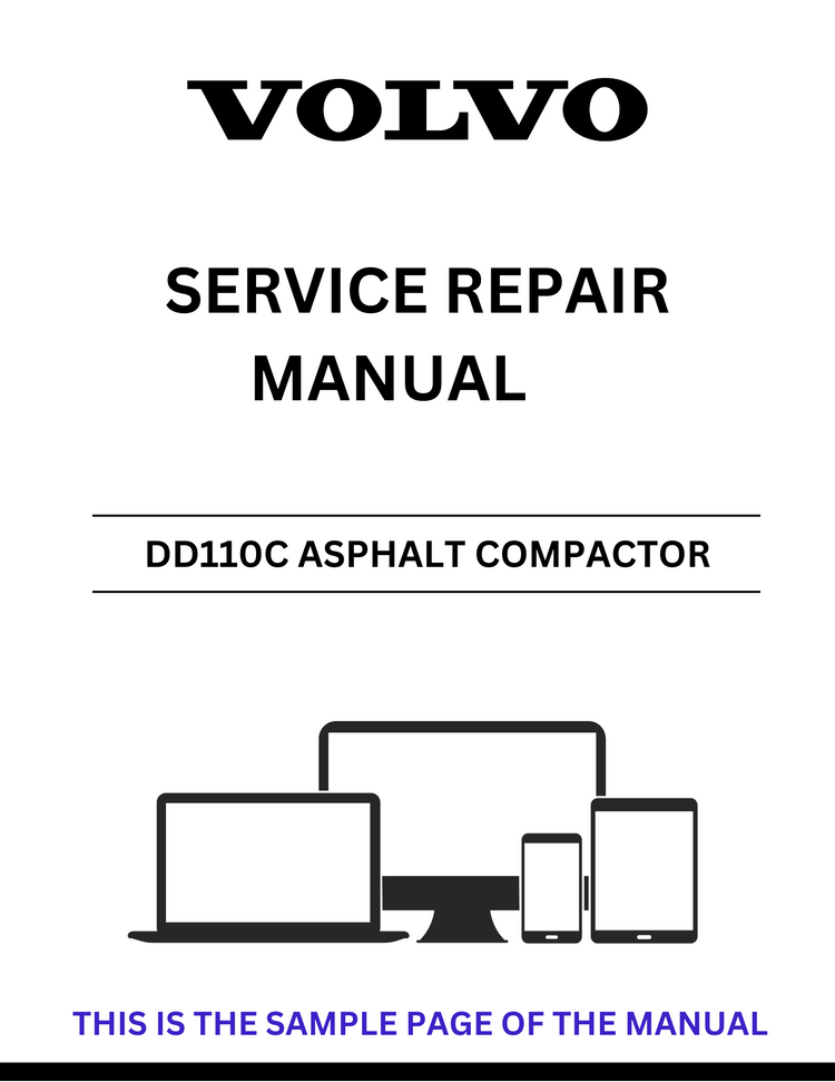 VOLVO DD110C ASPHALT COMPACTOR SERVICE REPAIR MANUAL - PDF FILE