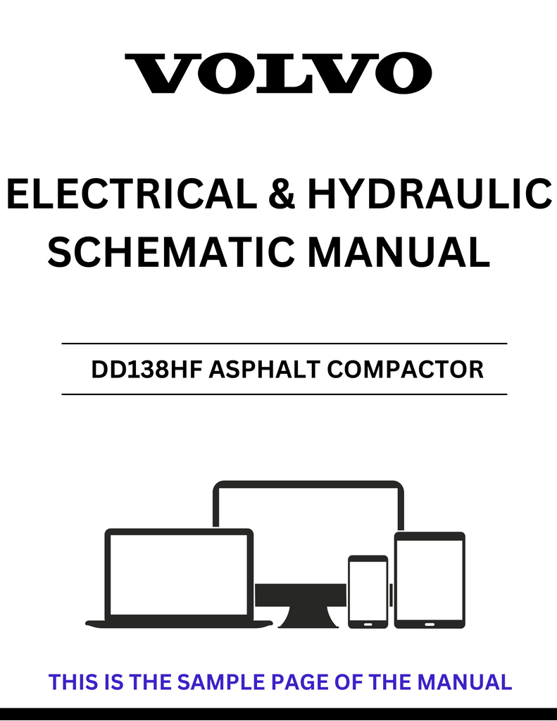 VOLVO DD138HF ASPHALT COMPACTOR ELECTRICAL AND HYDRAULIC SCHEMATIC