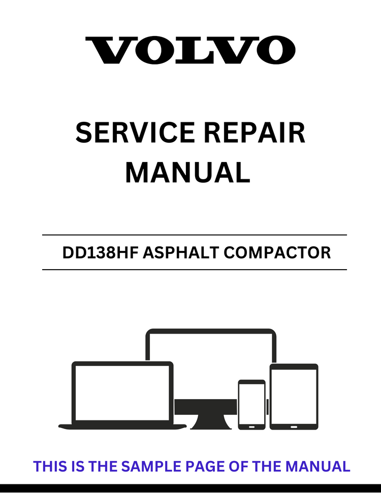 VOLVO DD138HF ASPHALT COMPACTOR SERVICE REPAIR MANUAL - PDF FILE