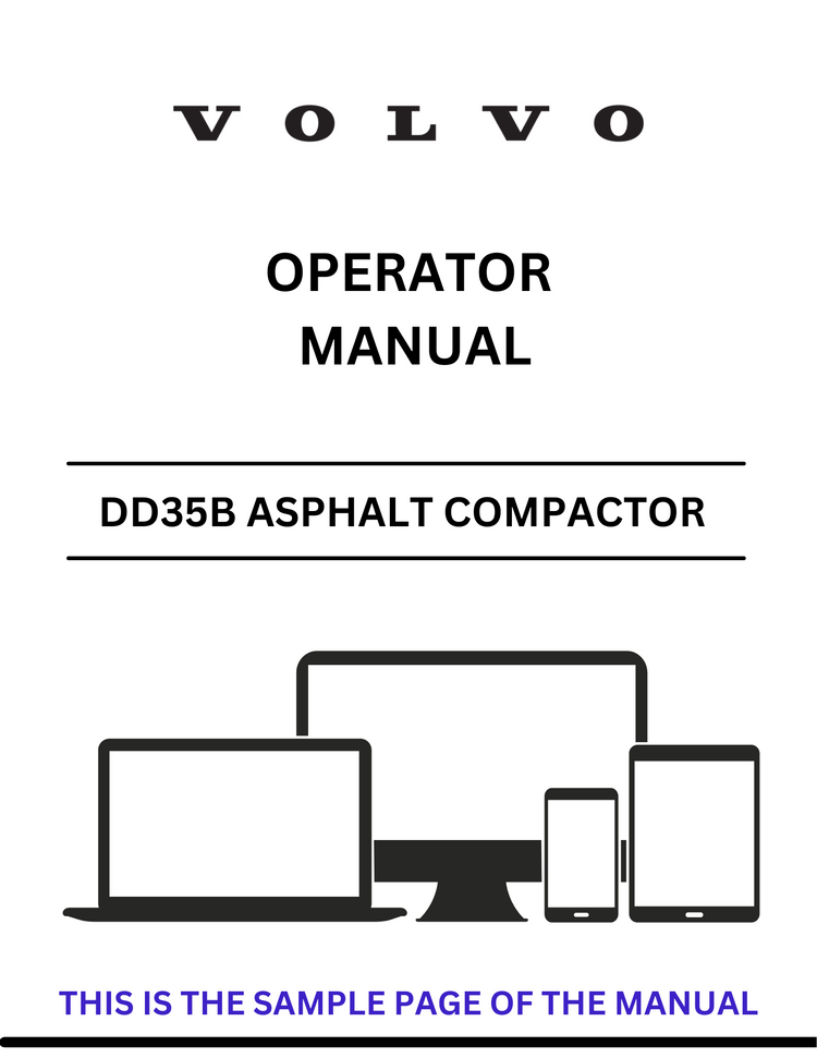 VOLVO DD35B ASPHALT COMPACTOR OPERATOR MANUAL - PDF FILE