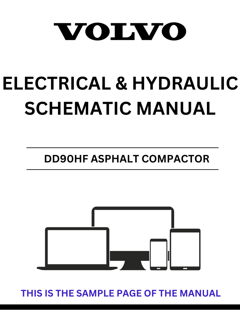 VOLVO DD90HF ASPHALT COMPACTOR ELECTRICAL AND HYDRAULIC SCHEMATIC