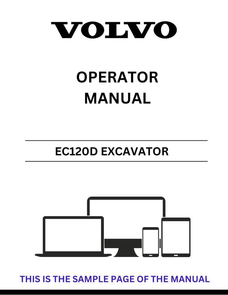 VOLVO EC120D EXCAVATOR OPERATOR MANUAL - PDF FILE