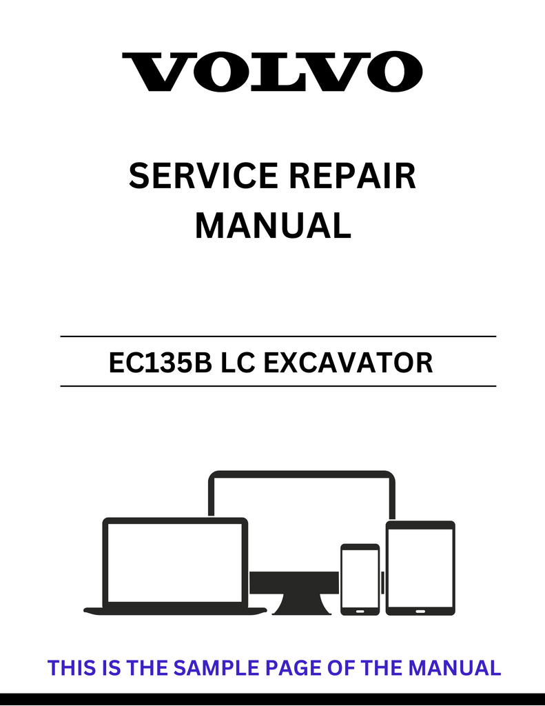 VOLVO EC135B LC EXCAVATOR SERVICE REPAIR MANUAL - PDF FILE