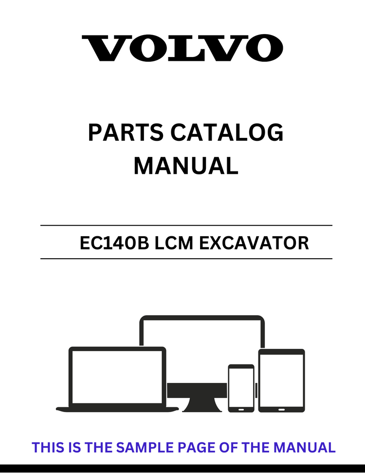 VOLVO EC140B LCM EXCAVATOR PARTS CATALOG MANUAL SN 10001- 20001 - PDF FILE