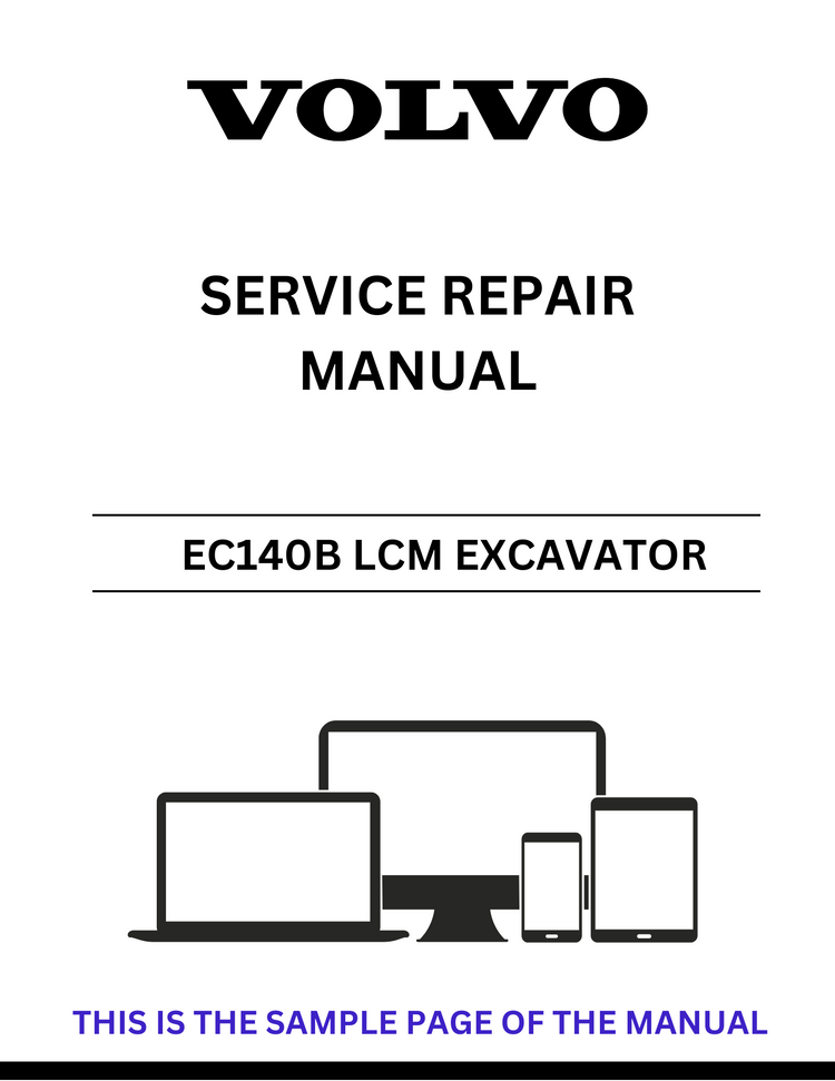 VOLVO EC140B LCM EXCAVATOR SERVICE REPAIR MANUAL - PDF FILE