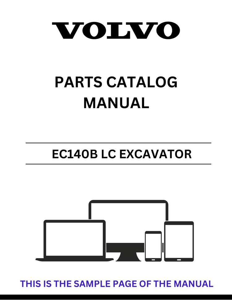 VOLVO EC140B LC EXCAVATOR PARTS CATALOG MANUAL SN 10001-15000, 20001-22000 - PDF FILE