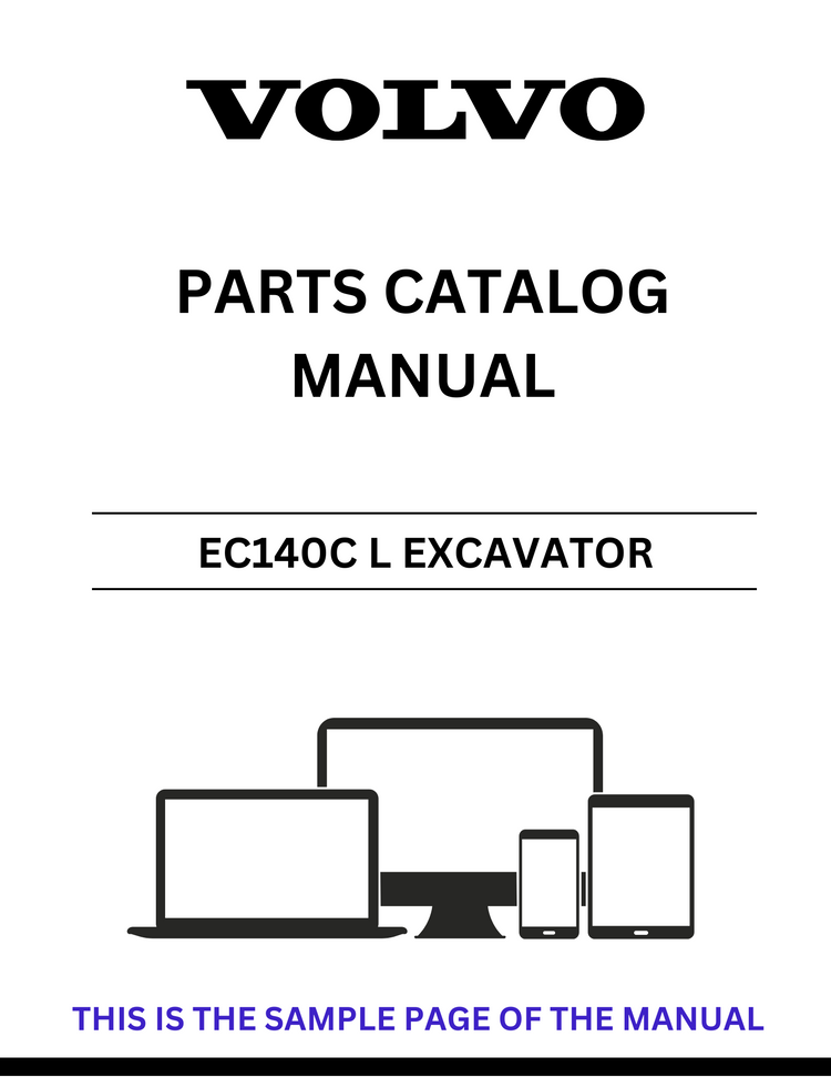 VOLVO EC140C L EXCAVATOR PARTS CATALOG MANUAL SN 110001-111312 - PDF FILE