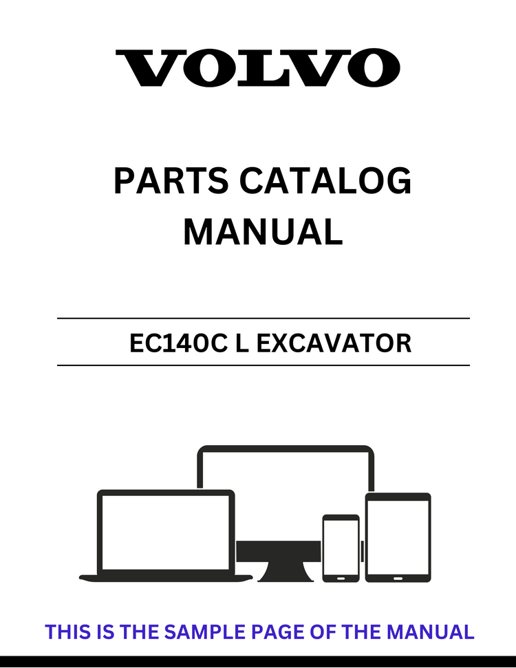 VOLVO EC140C L EXCAVATOR PARTS CATALOG MANUAL SN 110001-111312 - PDF FILE