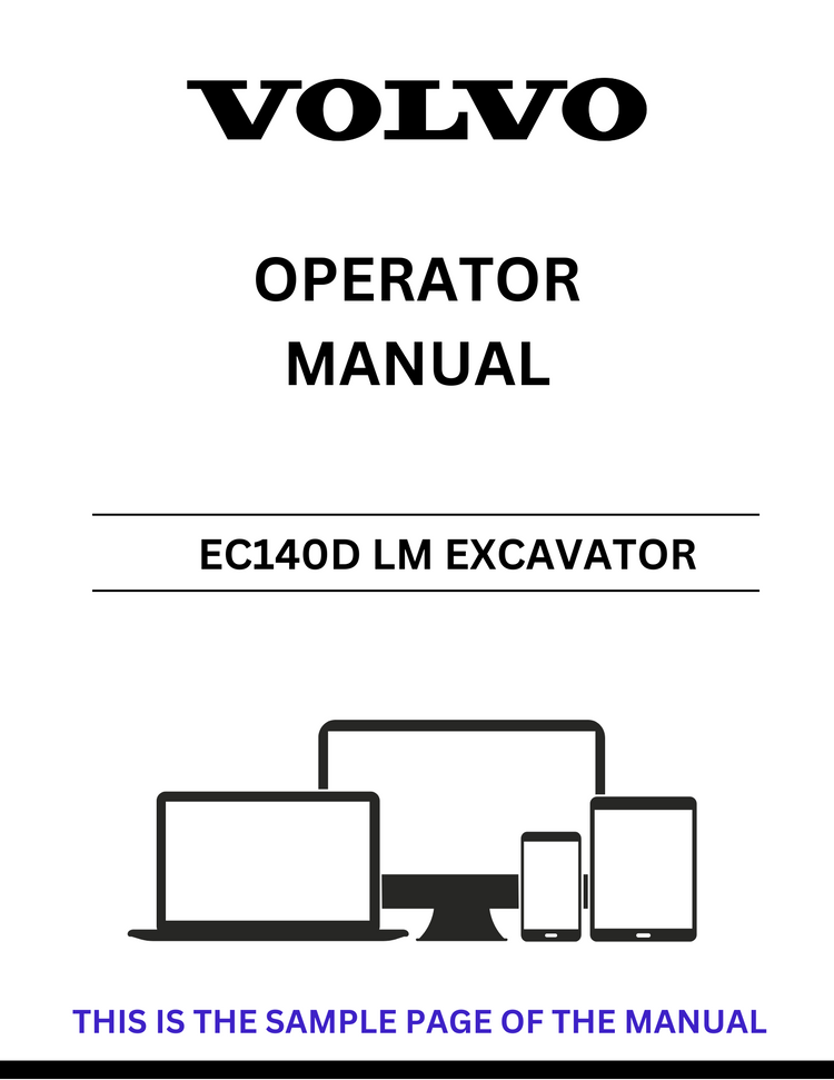 VOLVO EC140D LM EXCAVATOR OPERATOR MANUAL - PDF FILE