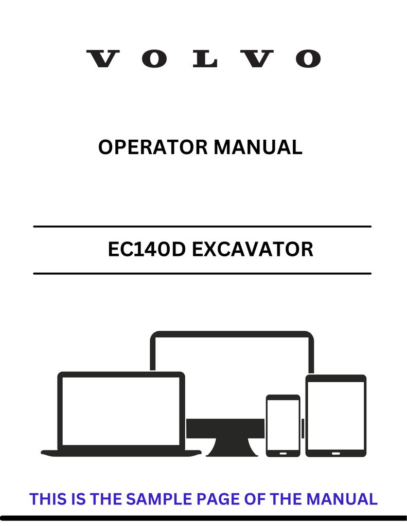 VOLVO EC140D L EXCAVATOR (EXC) OPERATOR MANUAL (PDF FILE)