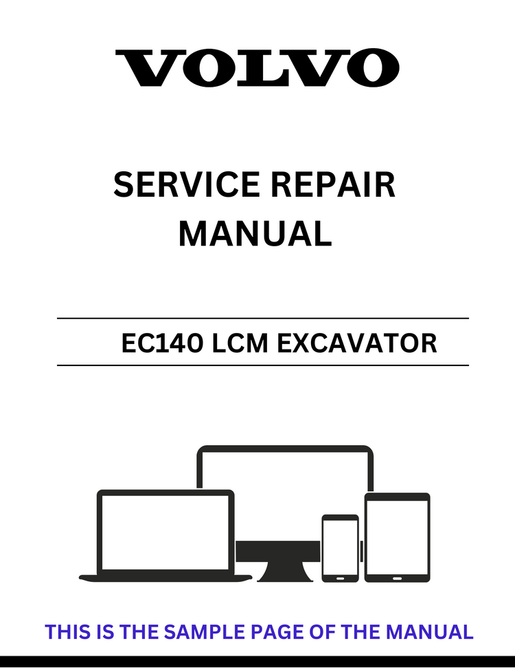 VOLVO EC140 LCM EXCAVATOR SERVICE REPAIR MANUAL - PDF FILE