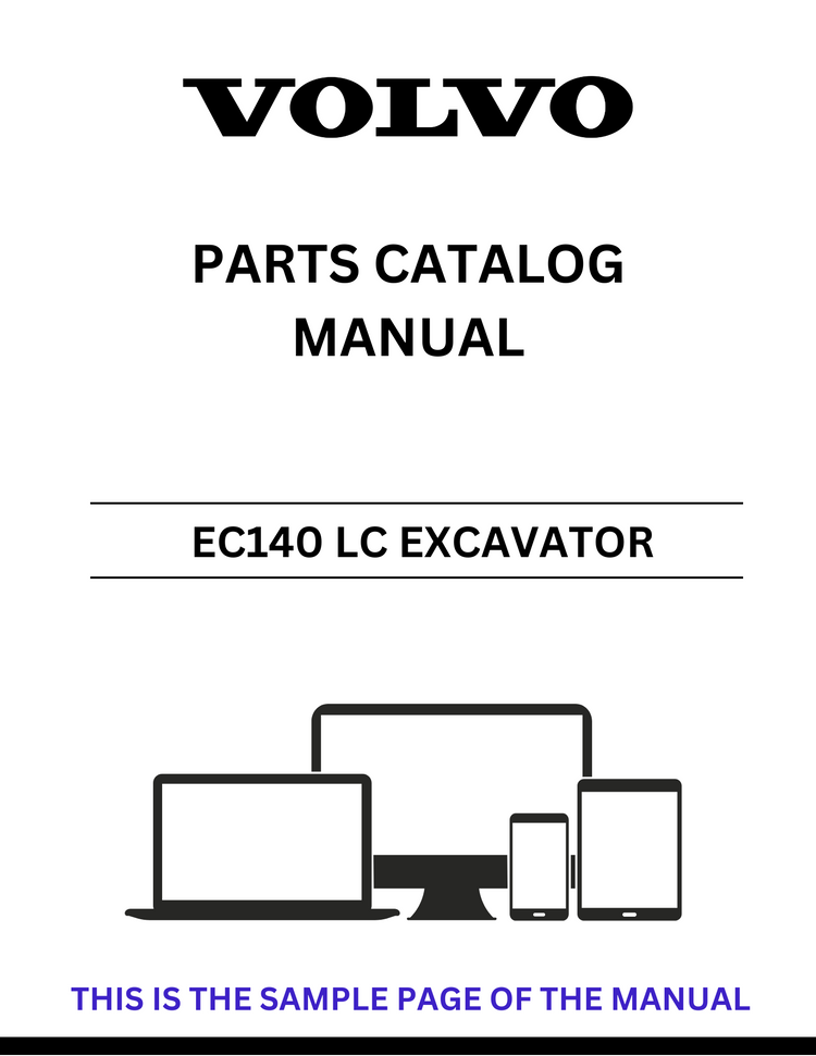 VOLVO EC140 LC EXCAVATOR PARTS CATALOG MANUAL - PDF FILE