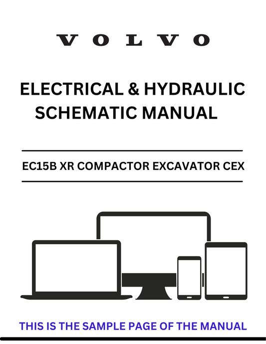 VOLVO EC15B XR COMPACTOR EXCAVATOR CEX ELECTRICAL AND HYDRAULIC SCHEMATIC