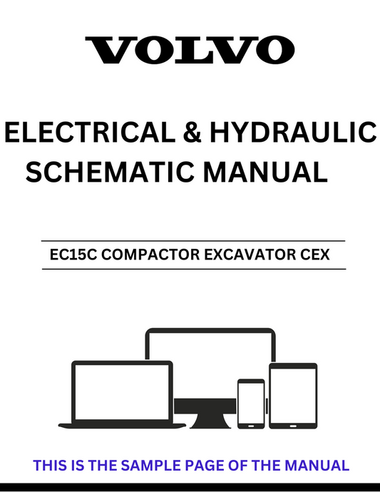 VOLVO EC15C COMPACTOR EXCAVATOR CEX ELECTRICAL AND HYDRAULIC SCHEMATIC